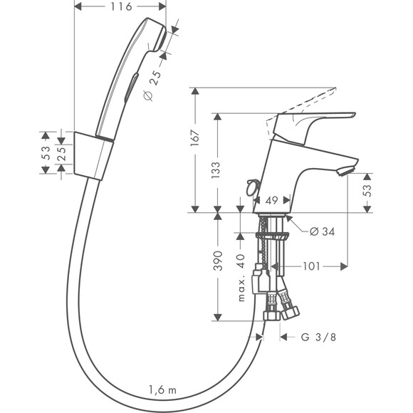 Змішувач Hansgrohe Focus E2 31926000, фото , изображение 2