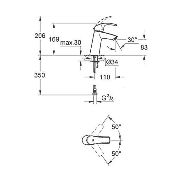 Змішувач Grohe Eurosmart 23324001, фото , изображение 6