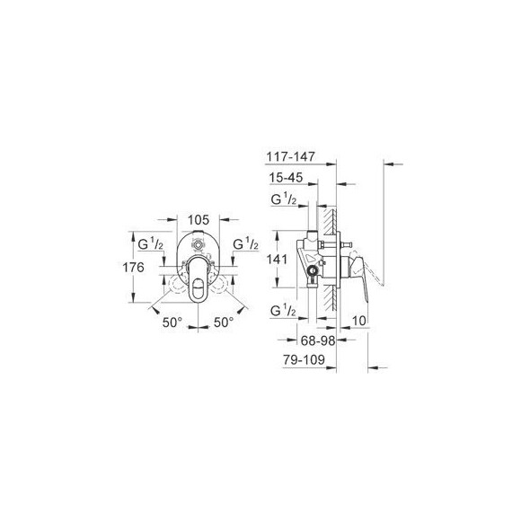 Смеситель для душа Grohe Bau Classic 29047000, фото 2
