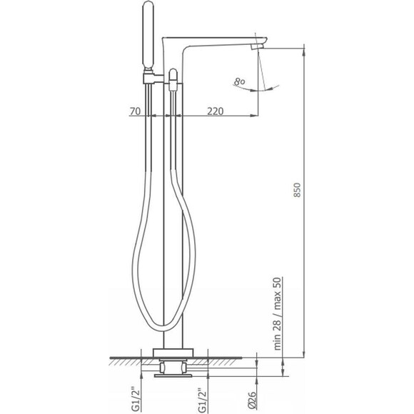 Смеситель с душевым гарнитуром Grb Despertar 85450850, фото 2
