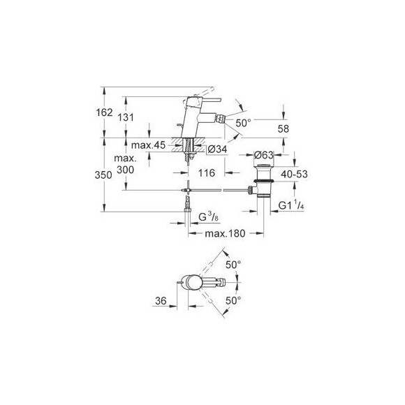 Змішувач для біде Grohe Concetto 32208001, фото , изображение 3