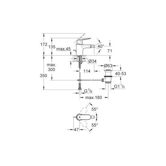 Смеситель Grohe Eurosmart Cosmopolitan 32839000, фото 3