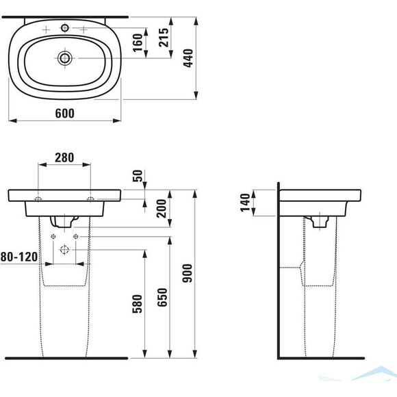 Вільний умивальник Laufen Mimo H8115530451041, фото , изображение 5