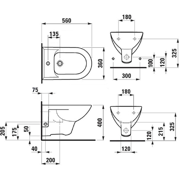 Биде подвесное Laufen Pro H8309510003041, фото 4