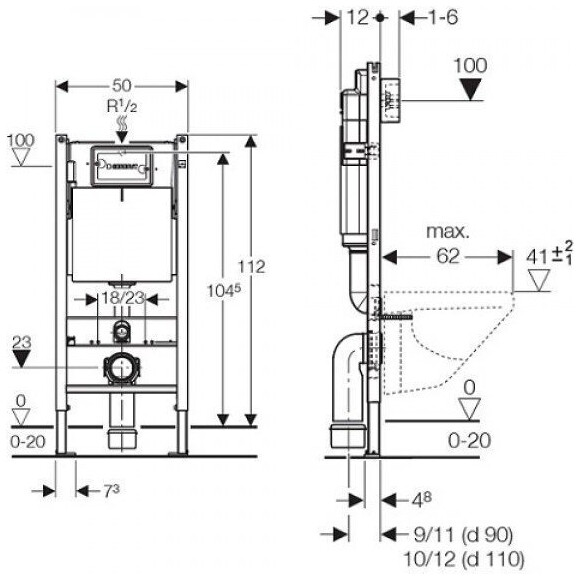 Інсталяція для унітазу Geberit Duofix Duofix Delta 458.126.00.1, фото , изображение 3