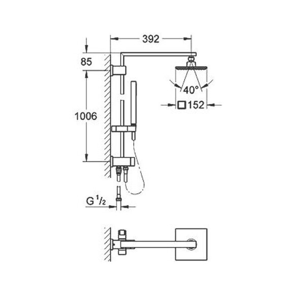 Душевая система Grohe Eurocube 27696000, фото 2
