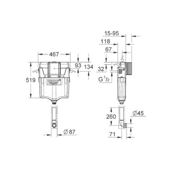 Змивний бачок Grohe Gd 2 38661000, фото , изображение 4