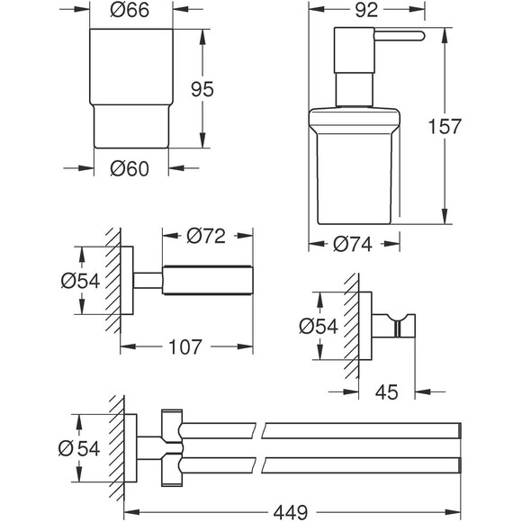 Набір аксесуарів Grohe 40846001, фото , изображение 2
