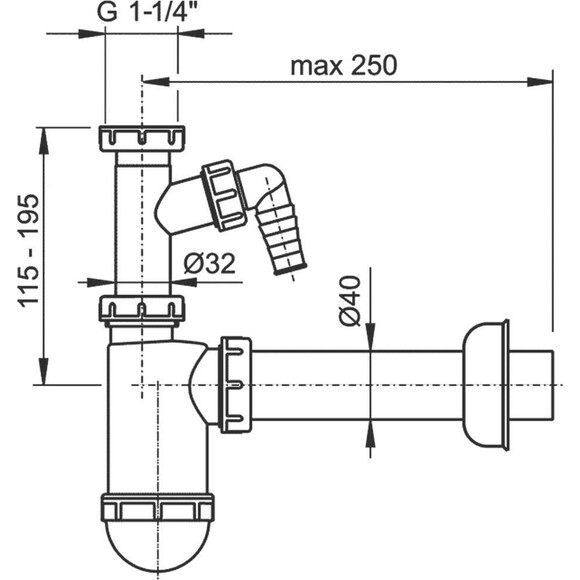 Сифон для раковини Alcaplast A43P, фото , изображение 2