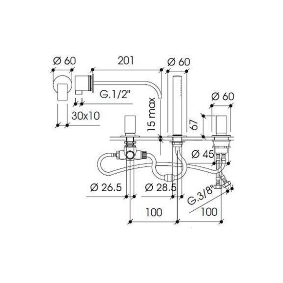 Встраиваемый смеситель с душем Bonomi 112315, фото 2