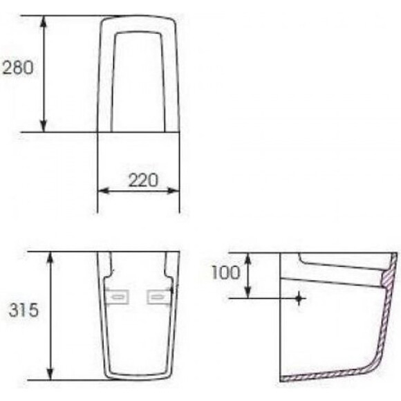 Полупьедестал подвесной Cersanit K31-003, фото 2