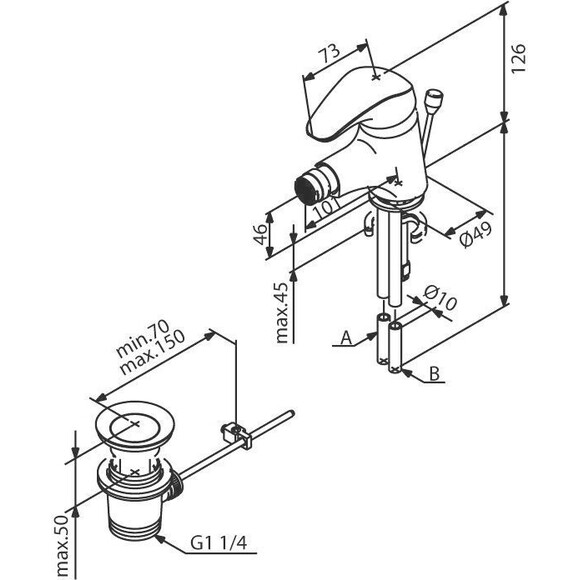 Змішувач для біде Damixa Starlight 108380038, фото , изображение 2