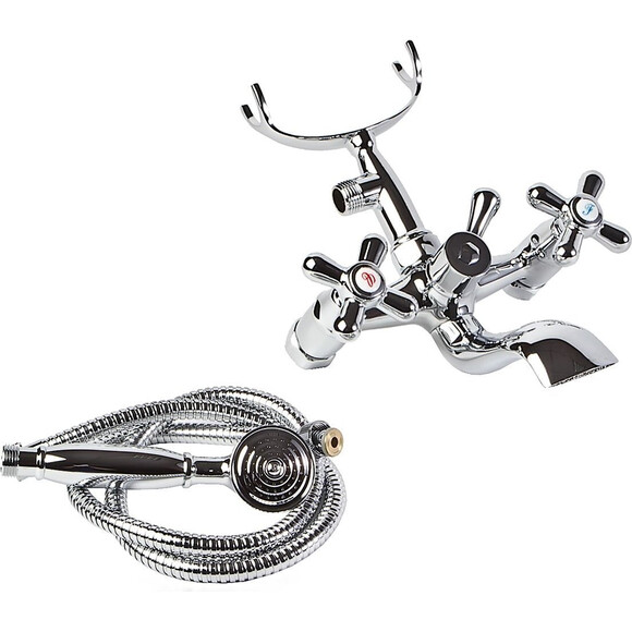 Смеситель для ванны Ferro Retro New Chrome XD11 (с лейкой и шлангом), фото 5