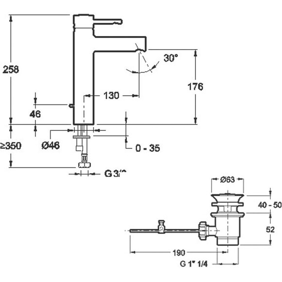 Смеситель Jacob Delafon Cuff E37303-CP, фото 4
