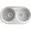 Мойка для кухни Ferro Bizzy White DRG45/78W (78x45 см, белая, с сифоном и клапаном-автоматом), фото 
