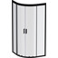 Душевая кабина 80x80 см Am.Pm Gem 1/4 Round W90UG-401-080BT (без поддона, стекло прозрачное, профиль черный матовый), Доступные размеры: 80 x 80, Цвет производителя: черный матовый, фото 