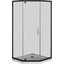 Душевая кабина 90x90 см Am.Pm Gem 5-corner Pivot W90UG-405-090BT (без поддона, стекло прозрачное, профиль черный матовый), Цвет производителя: прозрачное стекло, отделка черная матовая, фото 