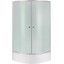 Lidz Latwa SC80x80.SAT.MID.FR Душевая кабина полукруглая, стекло Frost 4 мм + Lidz Душевой поддон KAPIELKA ST80x80x26, с панелью, фото 