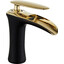 Смеситель для умывальника Mexen Lyra Black/Gold MEX-745300-75 (черный/золотой, с каскадным изливом), Цвет производителя: черный, золото, фото 