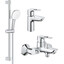 Комплект смесителей 3 в 1 для ванной комнаты Grohe BauLoop New S-Size UA123214S1 (23603001+23337001+26748003), фото 