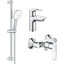 Комплект смесителей 3 в 1 для ванной комнаты Grohe BauLoop New S-Size UA123220S1 (23634001+23337001+26748003), фото 