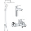 Комплект смесителей 3 в 1 для ванной комнаты Grohe Eurosmart New M-Size UA123246R1 (33300003+23324003+26694001), фото 