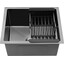 Кухонная мойка Kroner KRP Schwarze 4843HM PVD (Schwarze-4843HM, 48x43 см, 3.0/1.0 мм, с коландером и сифоном), фото 