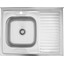 Мойка для кухни Kroner KRP Satin 6080L (Satin-6080L06160, 80x60 см, 0.6 мм, с сифоном), Доступные размеры: 80 x 60 L, Тип поверхности: сатин (матовая), фото 