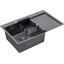 Кухонная мойка Kroner KRP Schwarze 7849LHM PVD (Schwarze-7849LHM, 78x49 см, 3.0/1.0 мм, с коландером и сифоном), Доступные размеры: 78 x 49 L, фото 