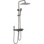 Душевая система Kroner KRP Armada GRP066 (Armada-GRP066, графит, с полкой, каскадным изливом и гигиеническим душем), Цвет производителя: графит, фото 
