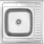 Мойка для кухни Kroner KRP Dekor 6060L (Dekor-6060L06160, 60x60 см, 0.6 мм, с сифоном), Доступные размеры: 60 x 60 L, Тип поверхности: декор (рифленая), фото 