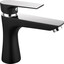 Змішувач для умивальника Ferro Algeo Square Black Matt/Chrome BAQ2BLC (чорний матовий/хром), фото 