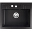 Мийка для кухні Ferro Mezzo II Graphite Shine DRGM1/48/58HA (58x48 см, графітова глянсова, з сифоном та клапаном-автоматом), Доступні розміри: 58 x 48, Колір виробника: графіт глянсовий, фото 