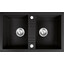 Мийка для кухні Ferro Mezzo II Graphite DRGM2/48/78BA (78x48 см, графітова, з сифоном та клапаном-автоматом), Доступні розміри: 78 x 48, Колір виробника: графіт, фото 