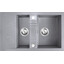 Мойка для кухни Ferro Mezzo II Grey DRGM3/48/79GA (79x48 см, серая, с фруктовницей, с сифоном и клапаном-автоматом), Доступные размеры: 79 x 48, Цвет производителя: серый, фото 