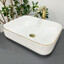 Умивальник VBI Palermo White Glossy/Gold Edge VBI-012308 (50x39 см, білий глянсовий/золотий, чаша), Доступні розміри: 50 x 39, Колір виробника: білий глянець, золотий бортик, фото 