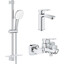 Комплект смесителей для ванной комнаты Grohe Cubeo M-Size UA125246M (1018130000+1017550000+27929003), фото 