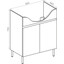 Тумба RJ Soft-Xo з раковиною Kolo Solas RJFU094-0156WHSET (RJFU094-0156WH+101456UA, 56 см, підлогова), фото 