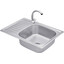 Комплект S695008ALC032: кухонна мийка Kroner KRP Satin - 6950 + змішувач для кухні Agua Leon - C032, фото 
