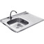 Комплект P608006LALC032: кухонна мийка Kroner KRP Polierte - 6080L + змішувач для кухні Agua Leon - C032, Доступні розміри: 60 x 80 L, Колір виробника: нержавіюча сталь, Тип поверхні: полировка (блестящая), фото 