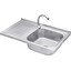 Комплект S508008RALC032: кухонна мийка Kroner KRP Satin-5080R + змішувач для кухні Agua Leon - C032, фото 