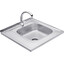 Комплект S606006RALC032: кухонна мийка Kroner KRP Satin-6060R + змішувач для кухні Agua Leon - C032, Доступні розміри: 60 x 60 R, Колір виробника: нержавіюча сталь, Тип поверхні: сатин (матовая), фото 
