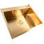Кухонная мойка Valeso Handmade PVD Gold SP000051938 (60x50 см, золото, 3.0/0.8 мм, c дозатором и сифоном), Доступные размеры: 60 x 50, Цвет производителя: золото, Тип поверхности: PVD, фото 