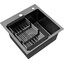 Кухонная мойка Kroner KRP Schwarze 4545HM PVD (Schwarze-4545HM, 45x45 см, 3.0/1.0 мм, с коландером и сифоном), Доступные размеры: 45 x 45, фото 