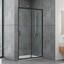 Душевые двери Dusel EF185B Black Matt 418512 (120 см, стекло прозрачное, профиль черный матовый), Доступные размеры: 120, фото 