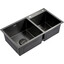 Мойка для кухни Dusel SS304 PVD Nano Black DS50878-2RNB (78x43 см, правая, черная матовая, 3.0/0.8 мм, с сифоном, дозатором и коландером), Доступные размеры: 78 x 43 R, Цвет производителя: черный матовый, Тип поверхности: PVD brash, фото 