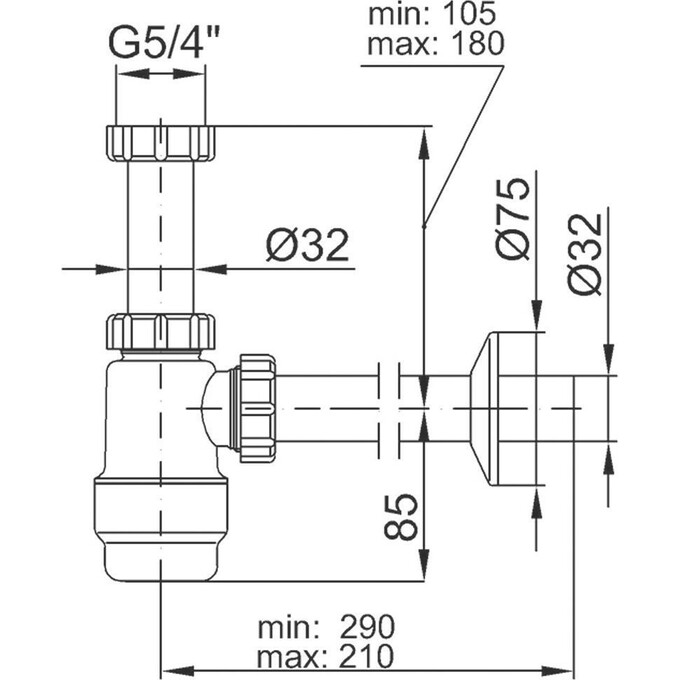 Сифон із гідрозатвором Styron STY-533-2, фото , изображение 2