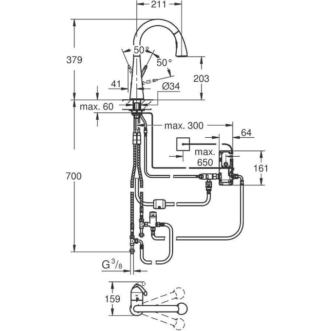 Сенсорний змішувач Grohe Zedra 30219001, фото , изображение 4