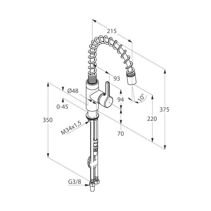 Змішувач для кухні Kludi Bingo Star 428550578 (з пружиною та висувним виливом), фото , изображение 3