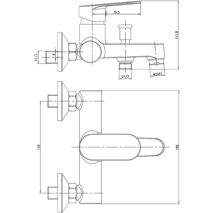 Смеситель для ванны Imprese Lesna 10070, фото 7